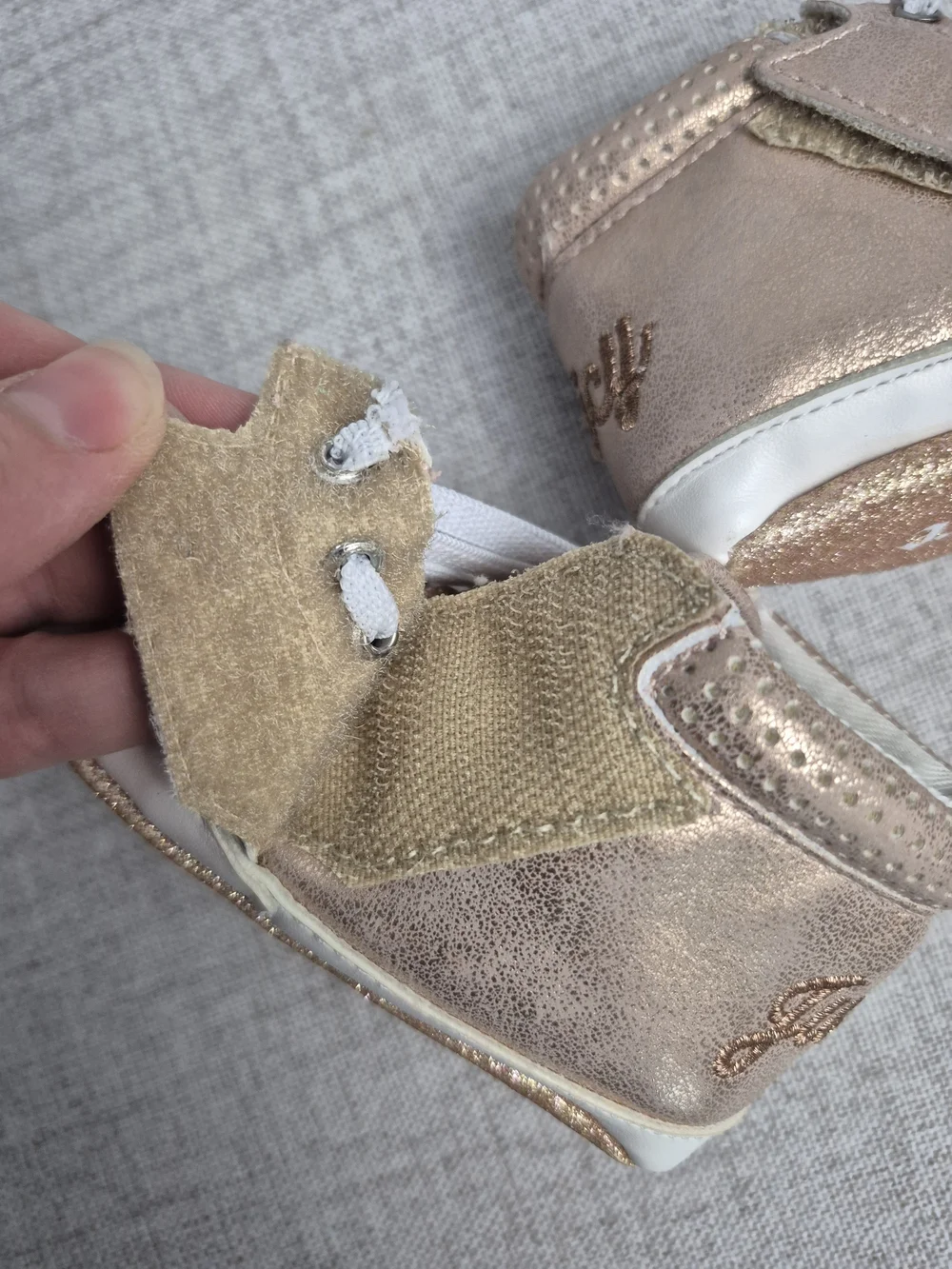 Baby Walker Metallic Rose High-Top Sneakers